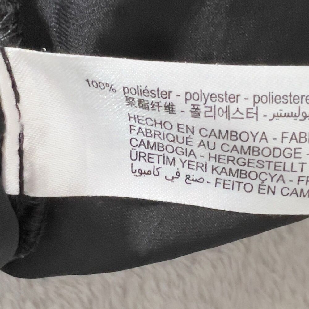 Zara Blouson Bomber Jacket Womens Sz L Black Mesh Sheer Long Sleeve Full Zip - Picture 6 of 8
